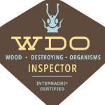 Wood Destroying Organism Certification logo provided for Landmark Property Inspections.